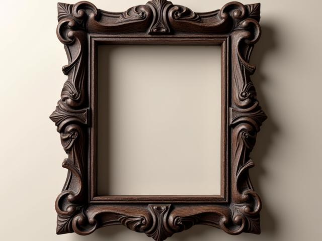 Cornice scultorea in legno intagliato a mano di Aura Tessile